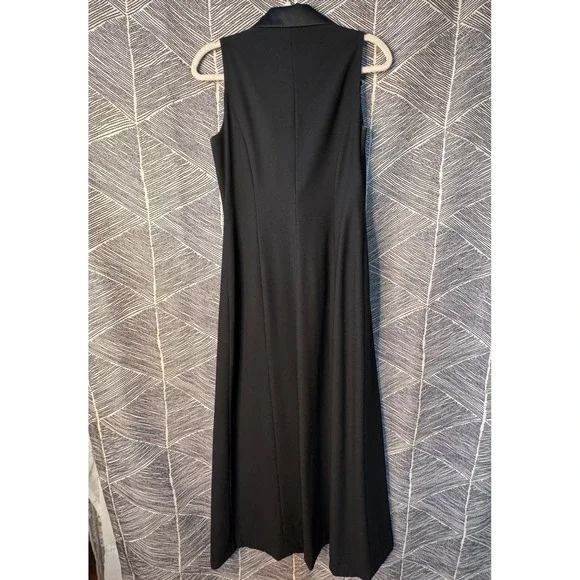 Vintage Anne Klein II Black Tuxedo Maxi Dress Size 8
